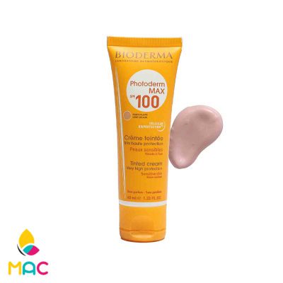 کرم ضد آفتاب رنگی پوست خشک و نرمال مدل فتودرم مکس Spf100 40 حجم 50 میل بایودرما
