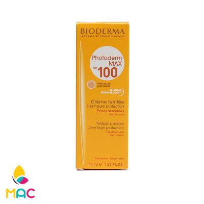 3 32 کرم ضد آفتاب رنگی پوست خشک و نرمال مدل فتودرم مکس Spf100 40 حجم 50 میل بایودرما