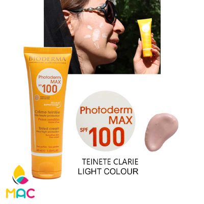 کرم ضد آفتاب رنگی پوست خشک و نرمال مدل فتودرم مکس Spf100 40 حجم 50 میل بایودرما