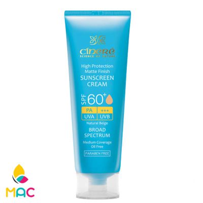 163 کرم ضدآفتاب رنگی +SPF60 مات کننده پوست چرب سینره