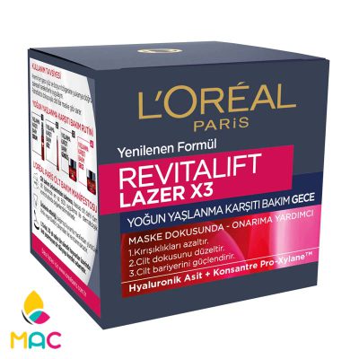 643 کرم شب ضد چروک صورت مدل Revitalift Laser حجم 50 میل لورال
