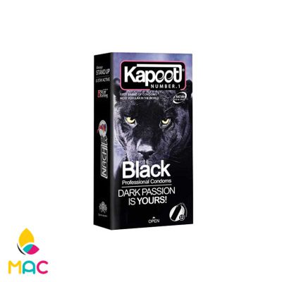 کاندوم مشکی کاپوت مدل black بسته 12 عددی