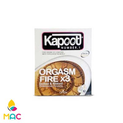کاندوم ارگاسم سه برابر Kapoot Orgasm Fire 3 بسته سه عددی