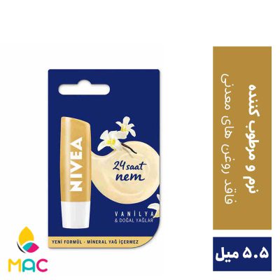 85 بالم مرطوب کننده و مراقبت کننده لب حاوی عصاره وانیل حجم 5/5 میل نیوا