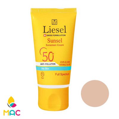 ضد آفتاب رنگی پوست چرب لایسل SPF 50 حجم ۴۰ml