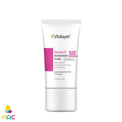 فلوئید ضد آفتاب SPF50 پوست حساس ویتالیر 50 میلی لیتر