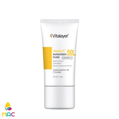 فلوئید ضد آفتاب SPF50 حاوی ویتامین سی ویتالیر 50 میلی لیتر