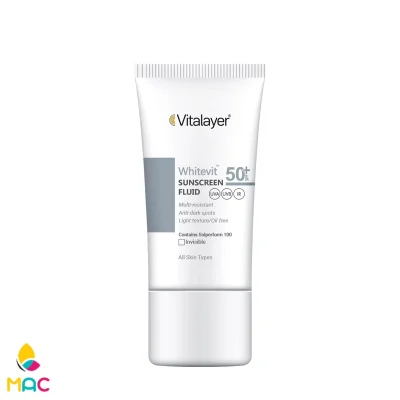 فلوئید ضد آفتاب ضد لک وایت ویت SPF50 ویتالیر
