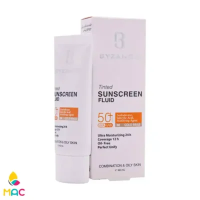 فلوئید ضد آفتاب کرم پودری +SPF50 بیزانس مناسب پوست مختلط و چرب